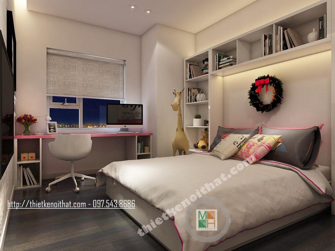 Thiết kế nội thất phòng ngủ chung cư Golden Palace Mễ Trì Nam Từ Liêm Hà Nội
